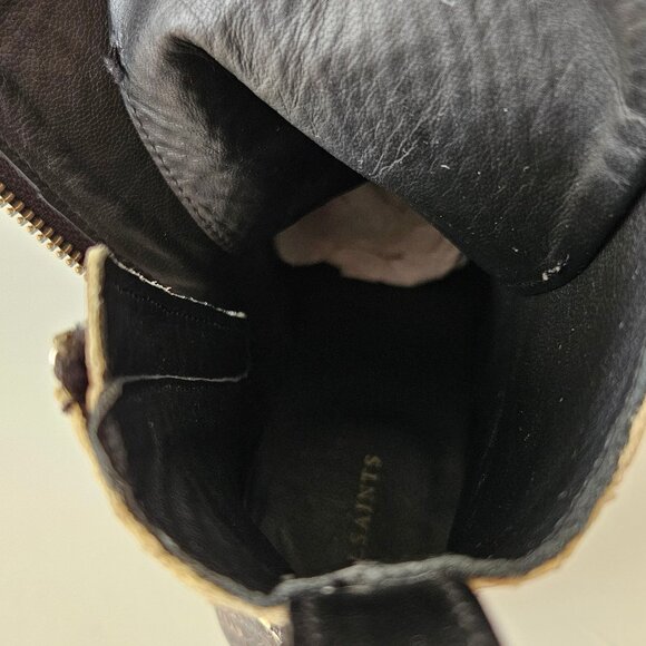 AllSaints Katy Ankle Boots - Black + Snake - Picture 7 of 8